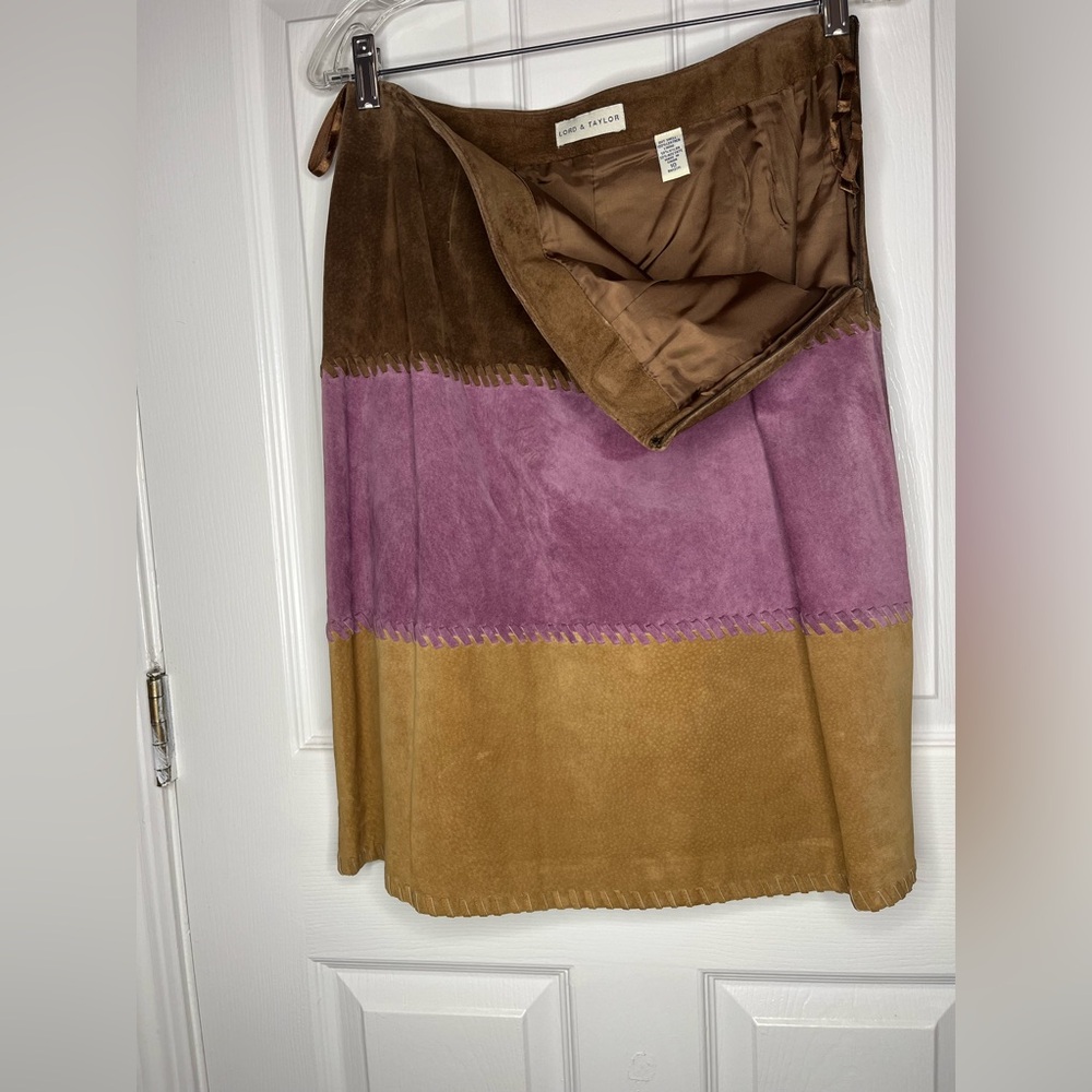 Vintage Lord & Taylor Ladies Suede Skirt - Picture 3 of 4